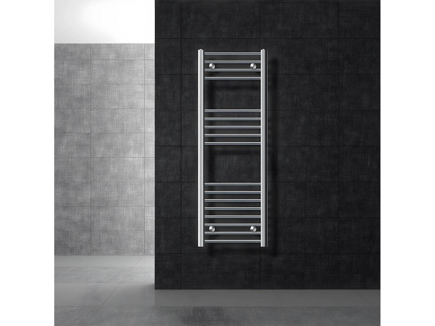 Radiatore da bagno Sahara curvo cromato attacco laterale calorifero 400x1200 mm