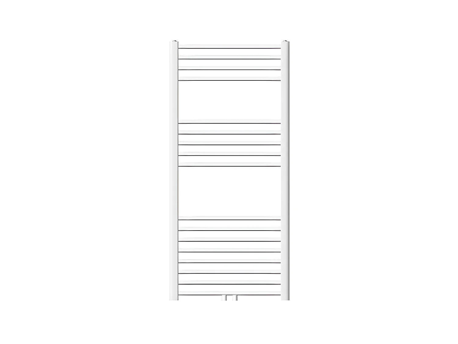Radiateur sèche-serviette forme courbé acier blanc connexion central 60x120 cm