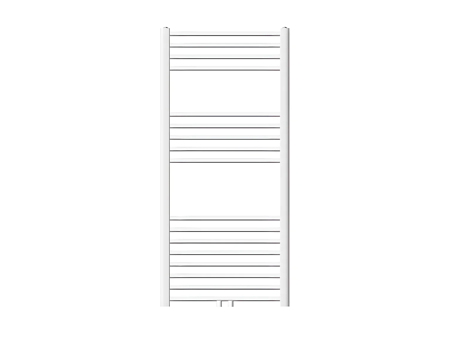 Radiateur sèche-serviette forme courbé acier blanc connexion central 60x120 cm