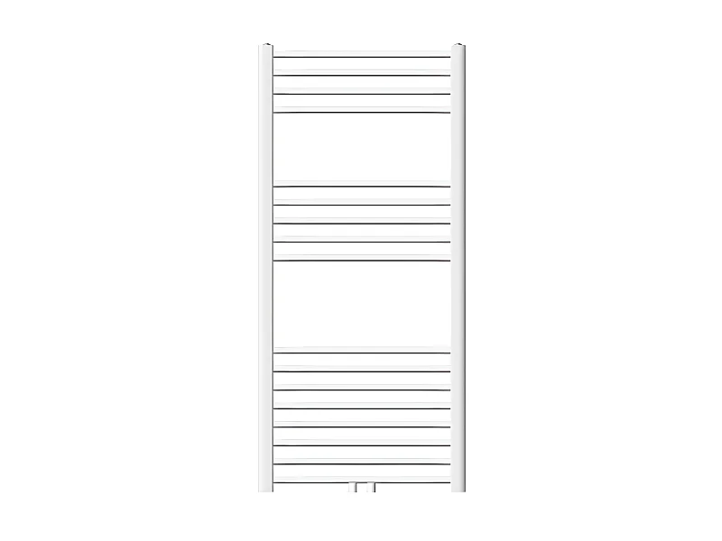 Radiateur sèche-serviette forme courbé acier blanc connexion central 60x120 cm