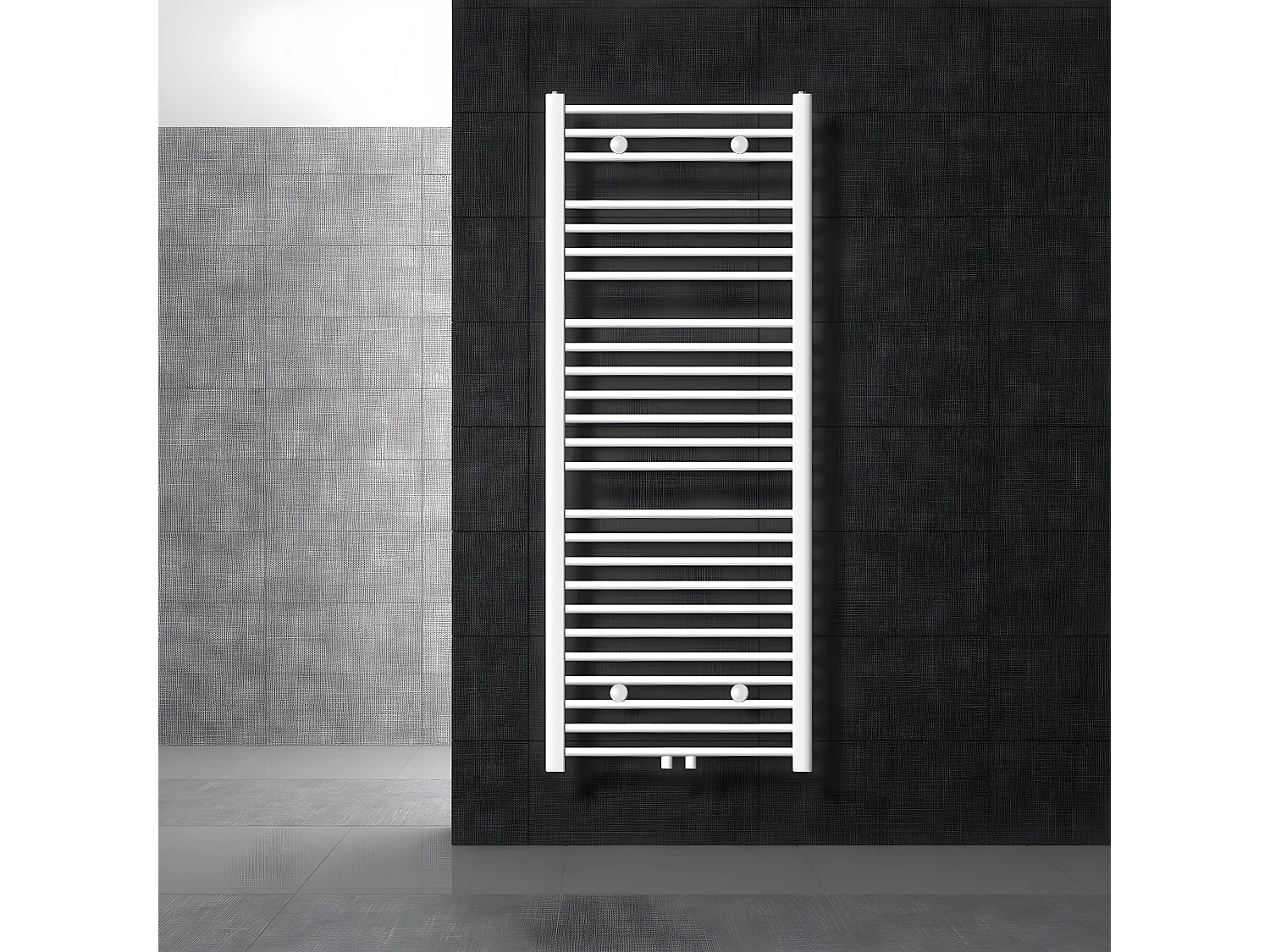 Radiatore Sahara raccordo centrale scaldasalviette dritto bianco 60 x 150 cm