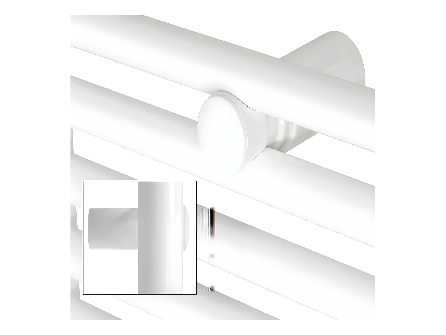 Radiatore da bagno Sahara bianco curvo attacco laterale calorifero 400x1200 mm