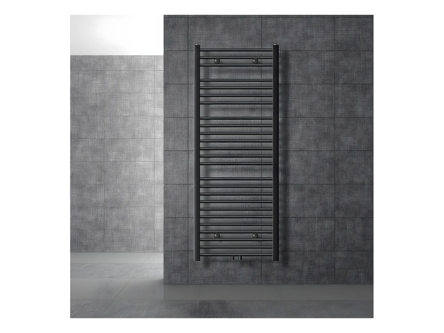 Radiateur sèche-serviette salle de bain anthracite connexion central 60 x 150 cm