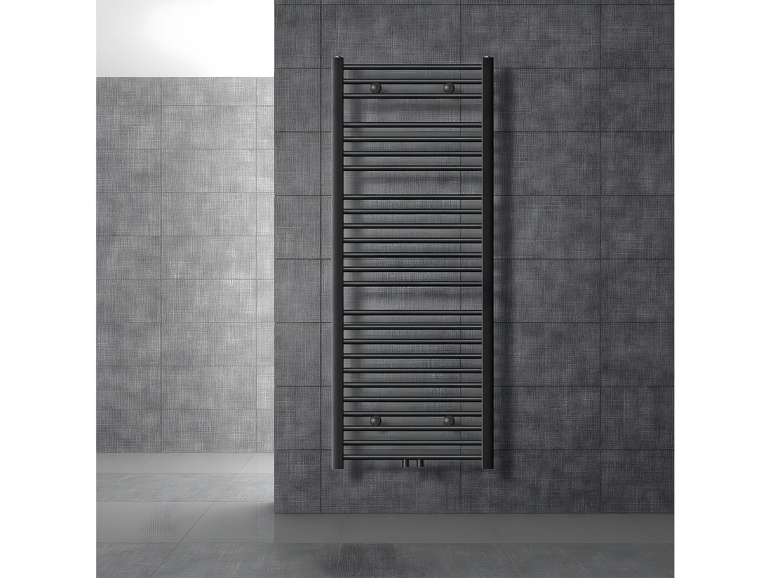Radiateur sèche-serviette salle de bain anthracite connexion central 60 x 150 cm