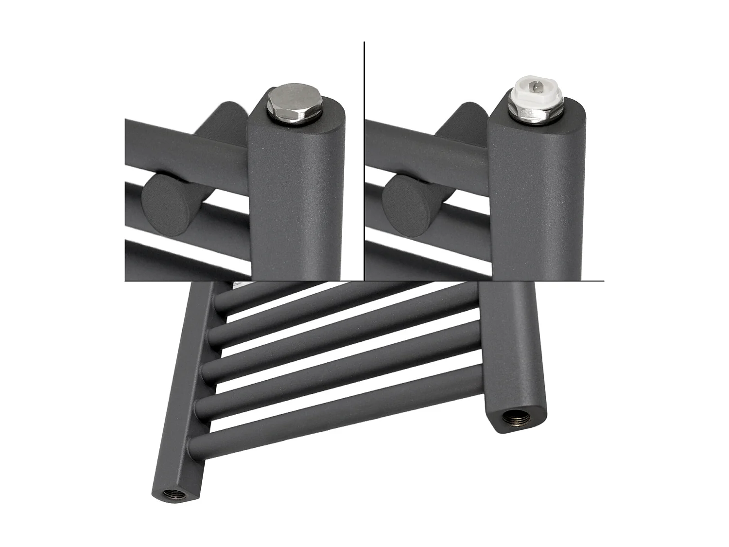 Radiateur de salle de bain Sahara Raccord latéral sèche-serviettes Anthracite 60x120 cm