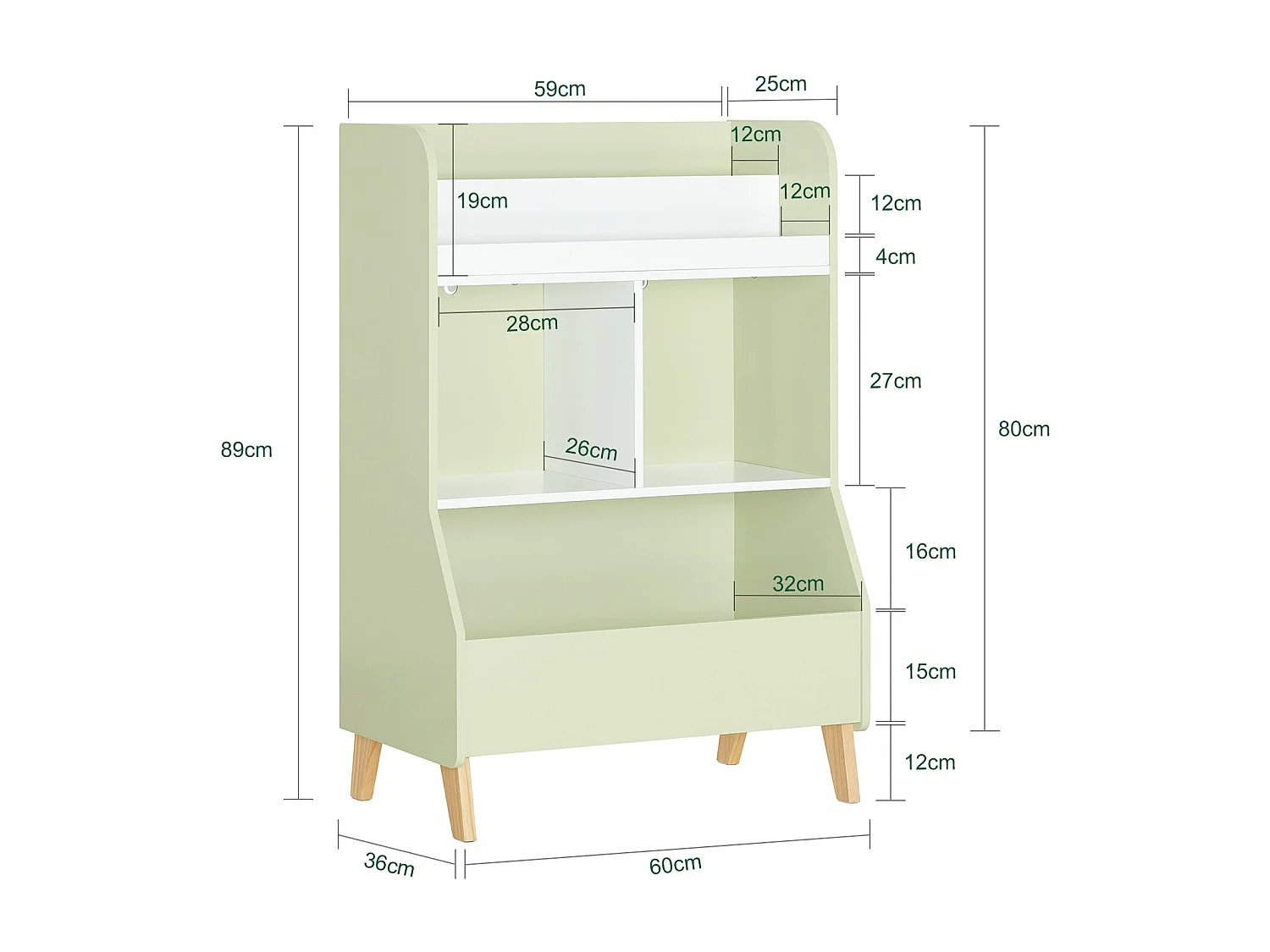 SoBuy KMB90-GR Étagère de Rangement Jouets pour Enfant, Étagère à Livres, Meuble de Rangement pour Chambre d'Enfants, Bibliothèque
