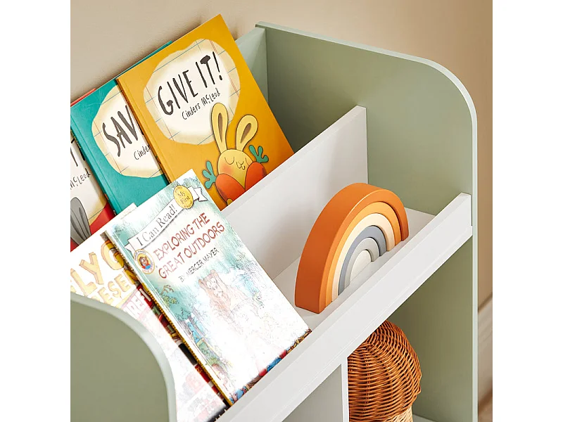 SoBuy KMB90-GR Étagère de Rangement Jouets pour Enfant, Étagère à Livres, Meuble de Rangement pour Chambre d'Enfants, Bibliothèque