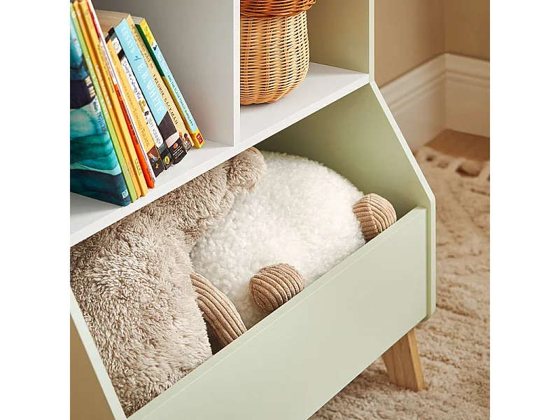 SoBuy KMB90-GR Étagère de Rangement Jouets pour Enfant, Étagère à Livres, Meuble de Rangement pour Chambre d'Enfants, Bibliothèque