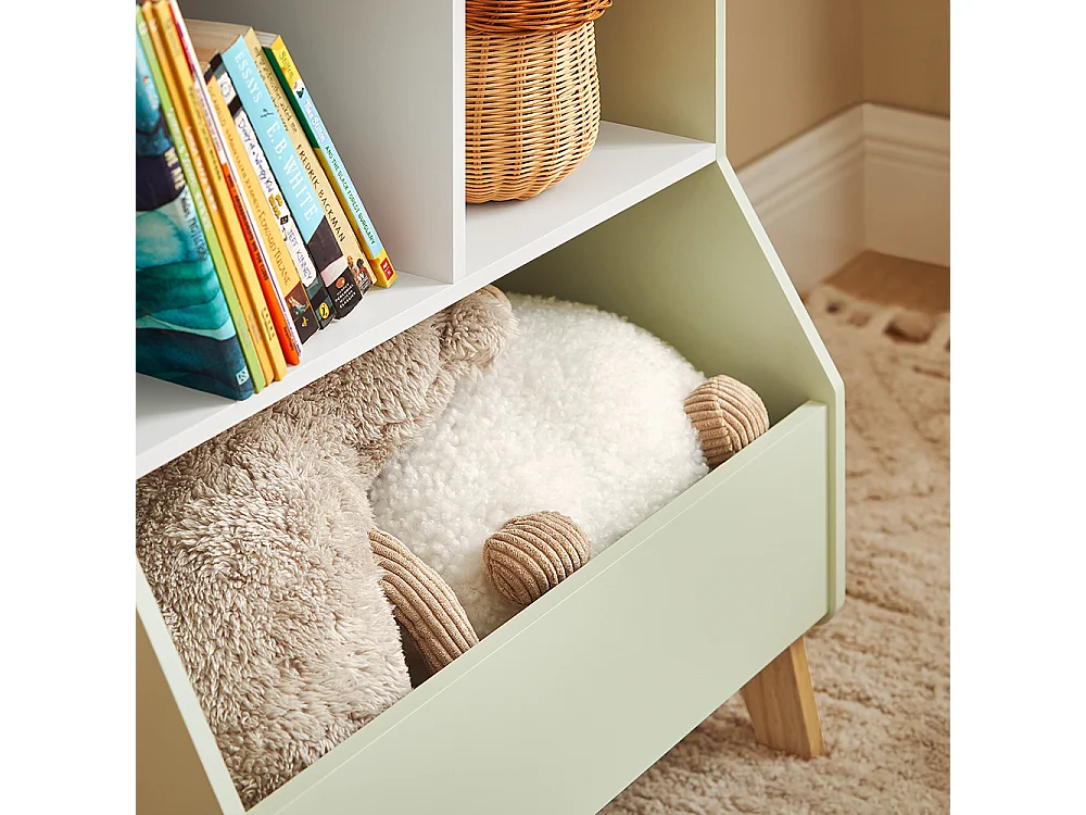 SoBuy KMB90-GR Étagère de Rangement Jouets pour Enfant, Étagère à Livres, Meuble de Rangement pour Chambre d'Enfants, Bibliothèque