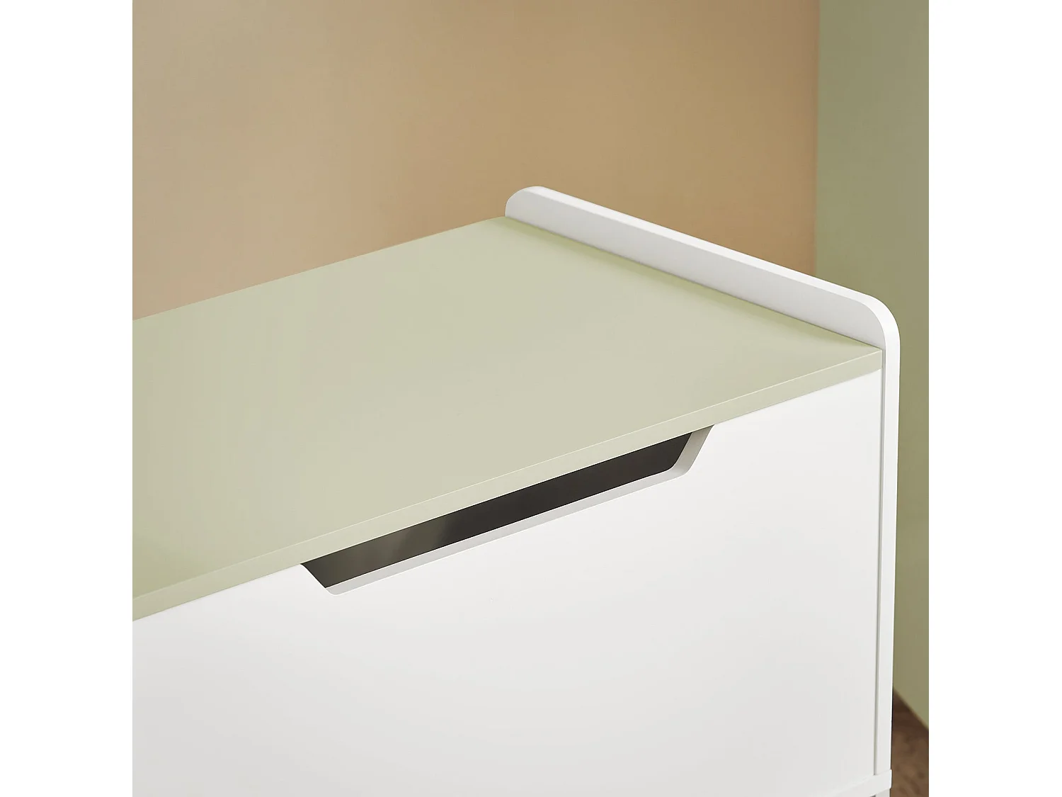 SoBuy Coffre à Jouets Enfants en Bois, Boîte à Jouets avec Couvercle Rabattable, Organisateur de Jouets pour Chambre d’Enfant, Ouvert 60 x 34 x 57 cm, KMB91-GR