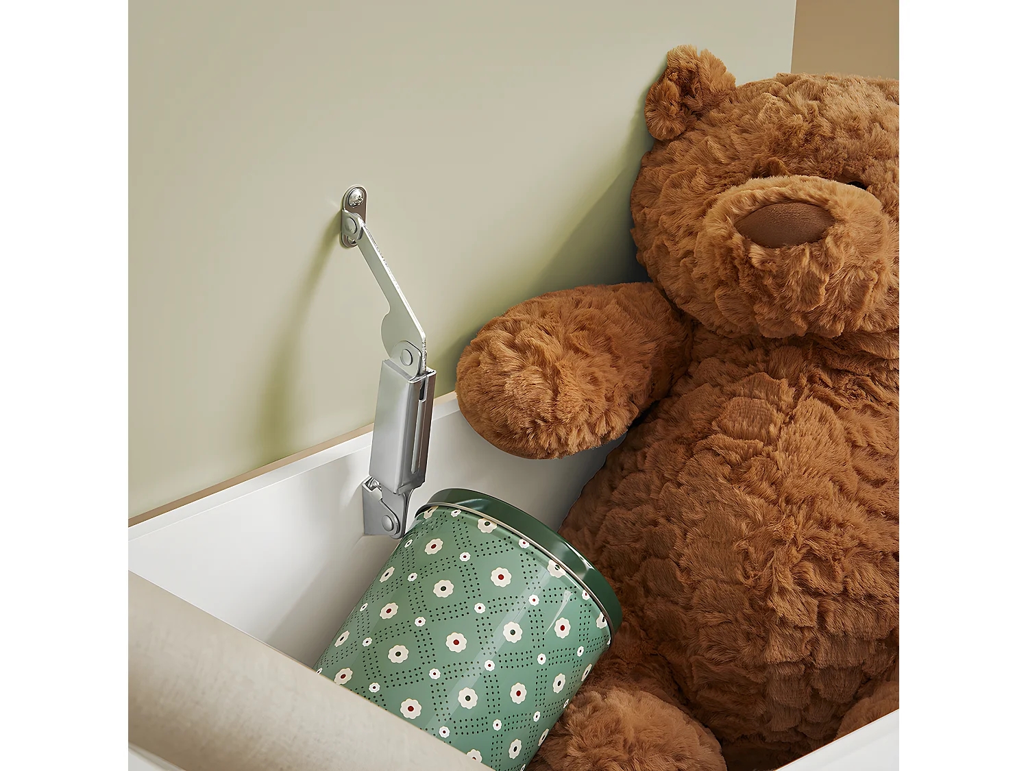 SoBuy Coffre à Jouets Enfants en Bois, Boîte à Jouets avec Couvercle Rabattable, Organisateur de Jouets pour Chambre d’Enfant, Ouvert 60 x 34 x 57 cm, KMB91-GR