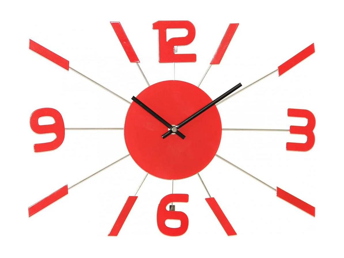Reloj de pared rojo Único