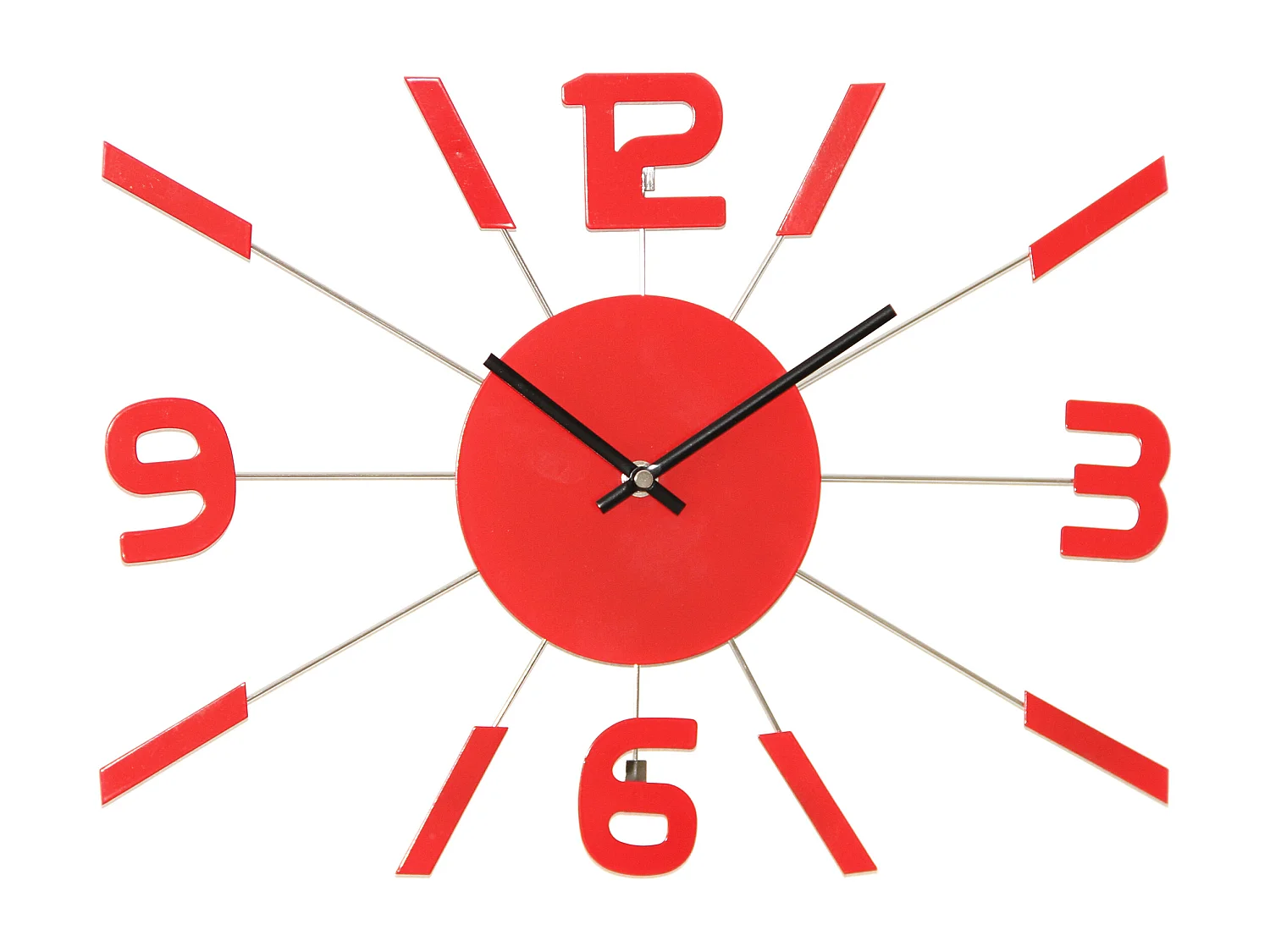 Reloj de pared rojo Único