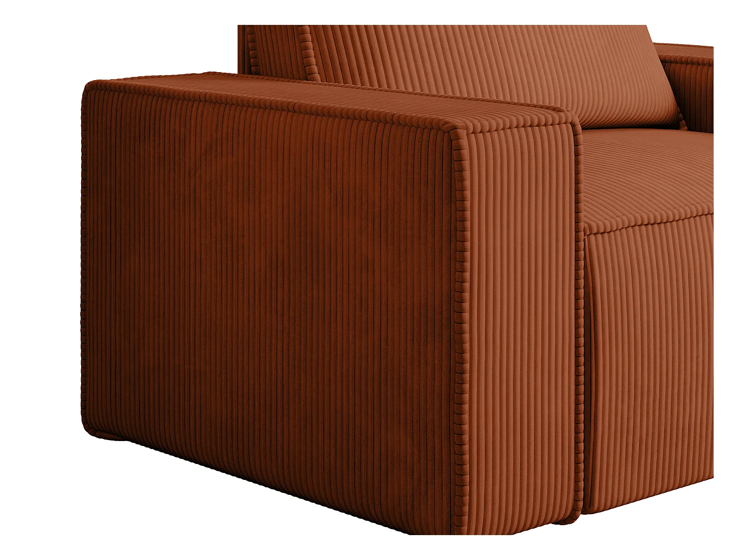 Poltrona in Velluto a coste Terracotta - AMELIA