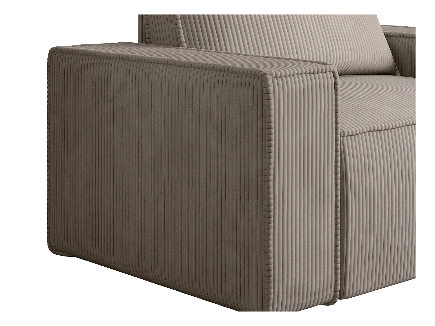 Fauteuil en velours côtelé taupe AMELIA