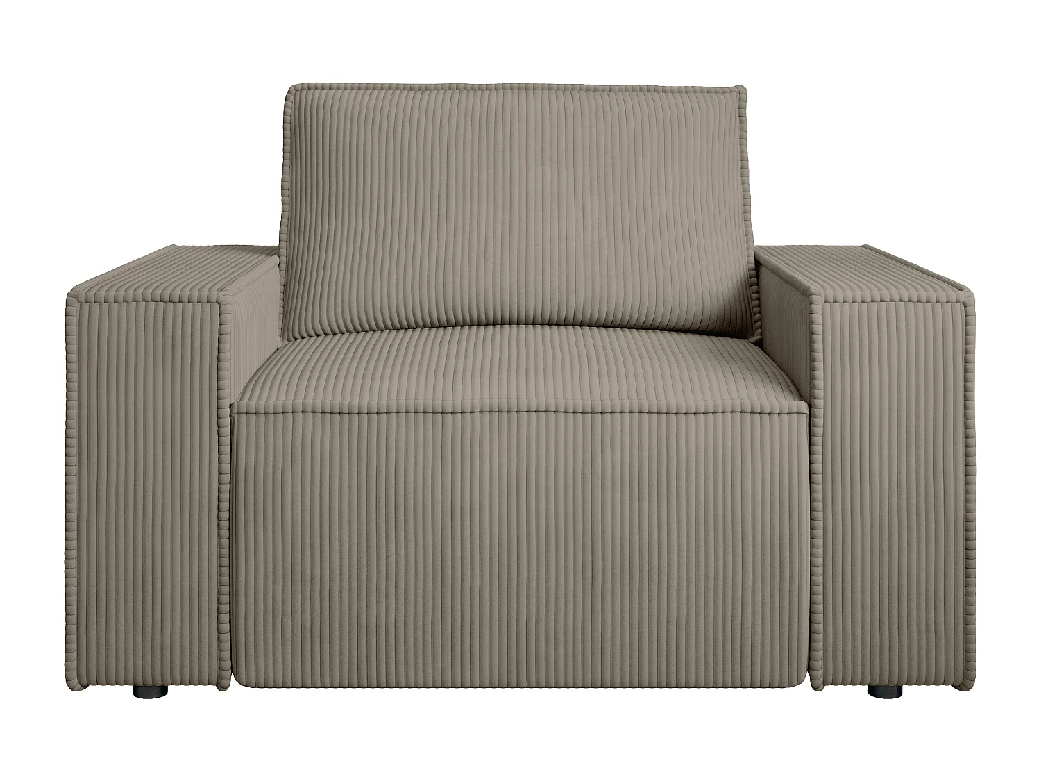 Fauteuil en velours côtelé taupe AMELIA