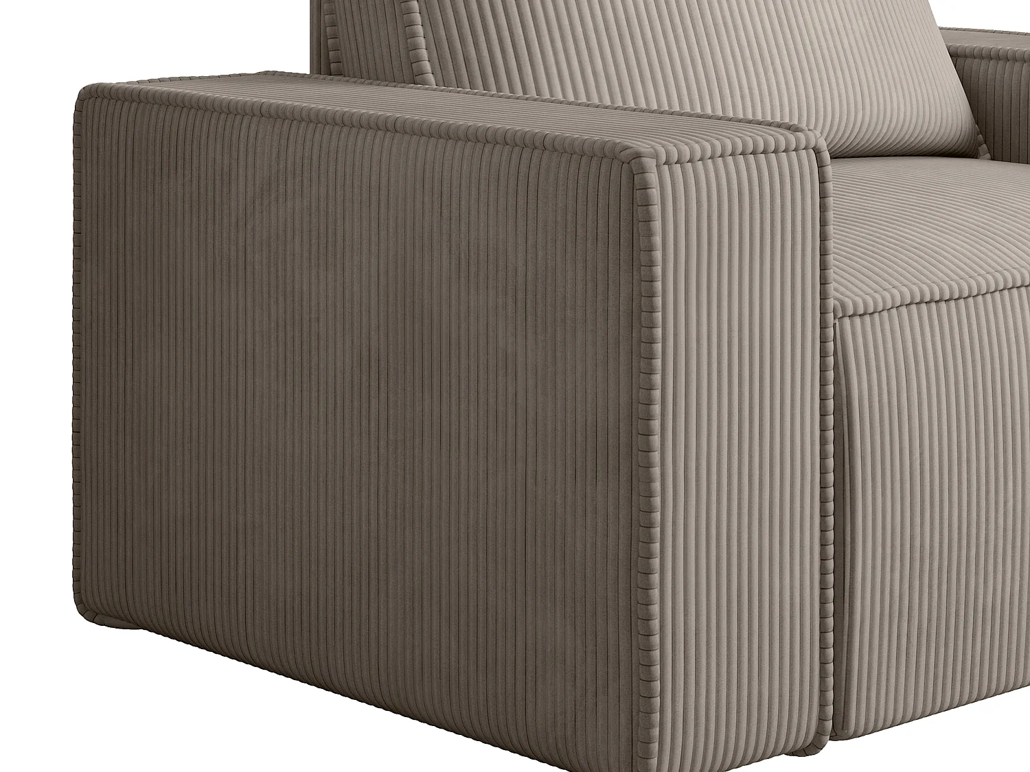 Lænestol i taupe-farvet kordfløjl AMELIA