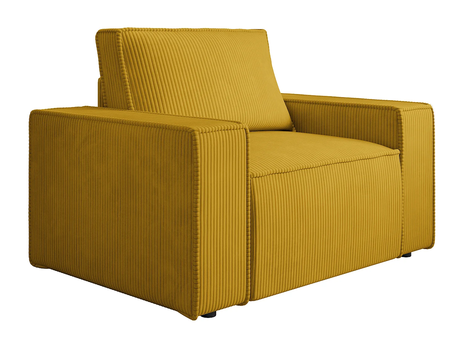 Poltrona in Velluto a coste Giallo - AMELIA