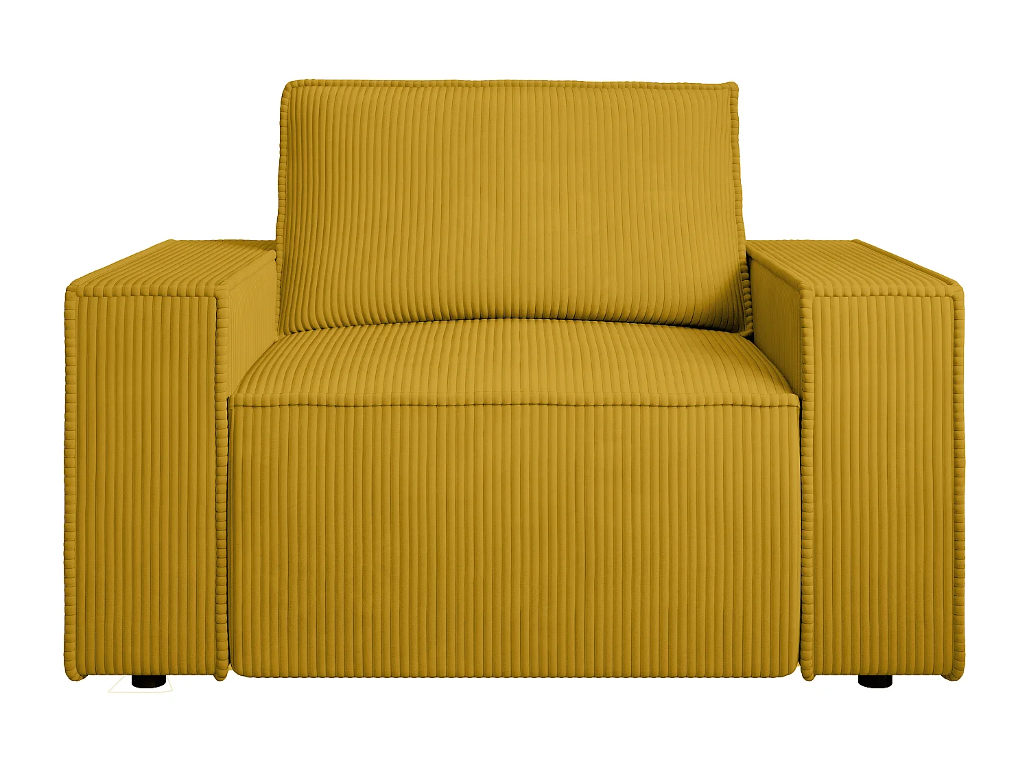 Lænestol i gul kordfløjl i design stil AMELIA
