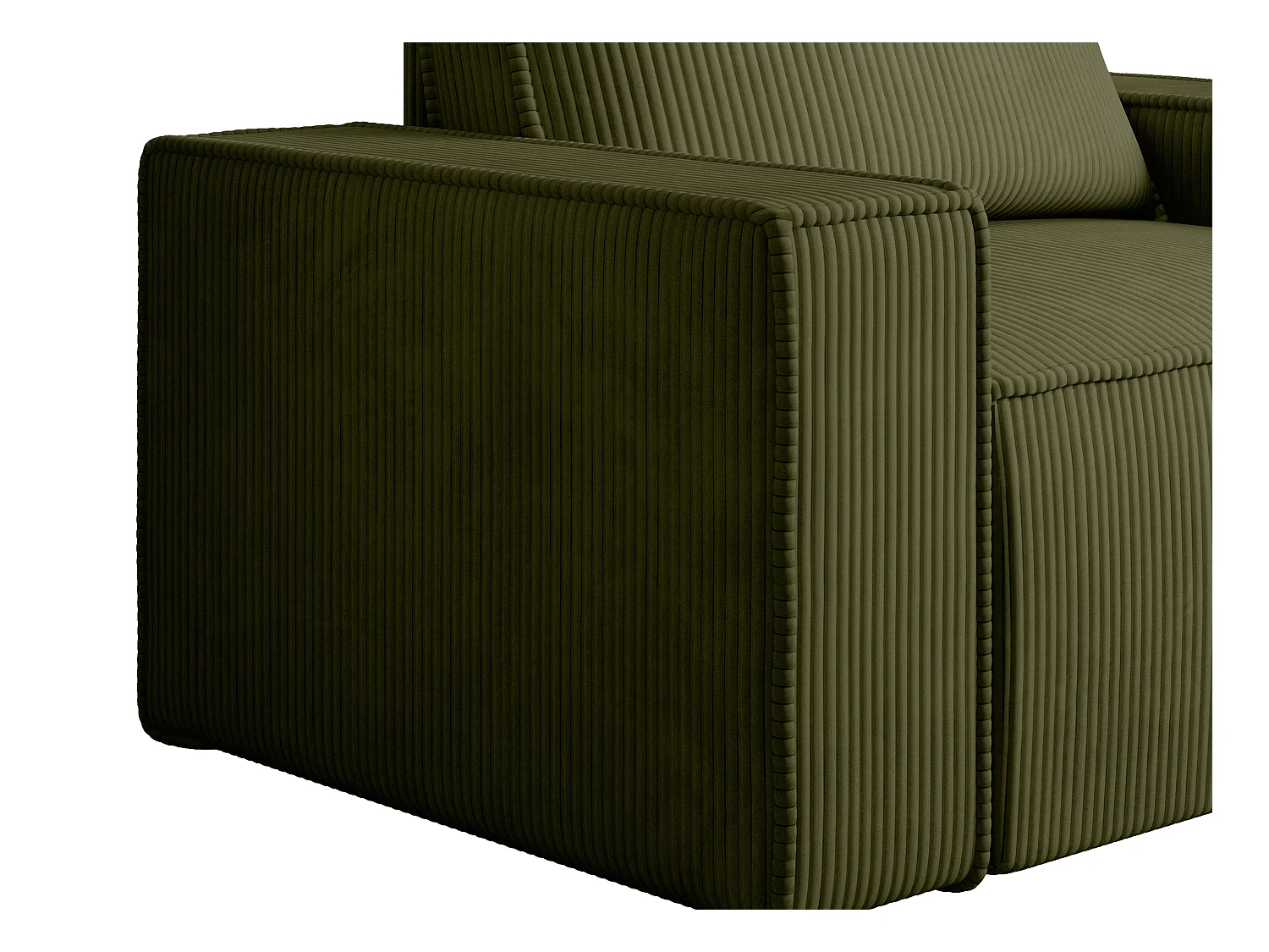 Fauteuil van olijfgroen ribfluweel AMELIA