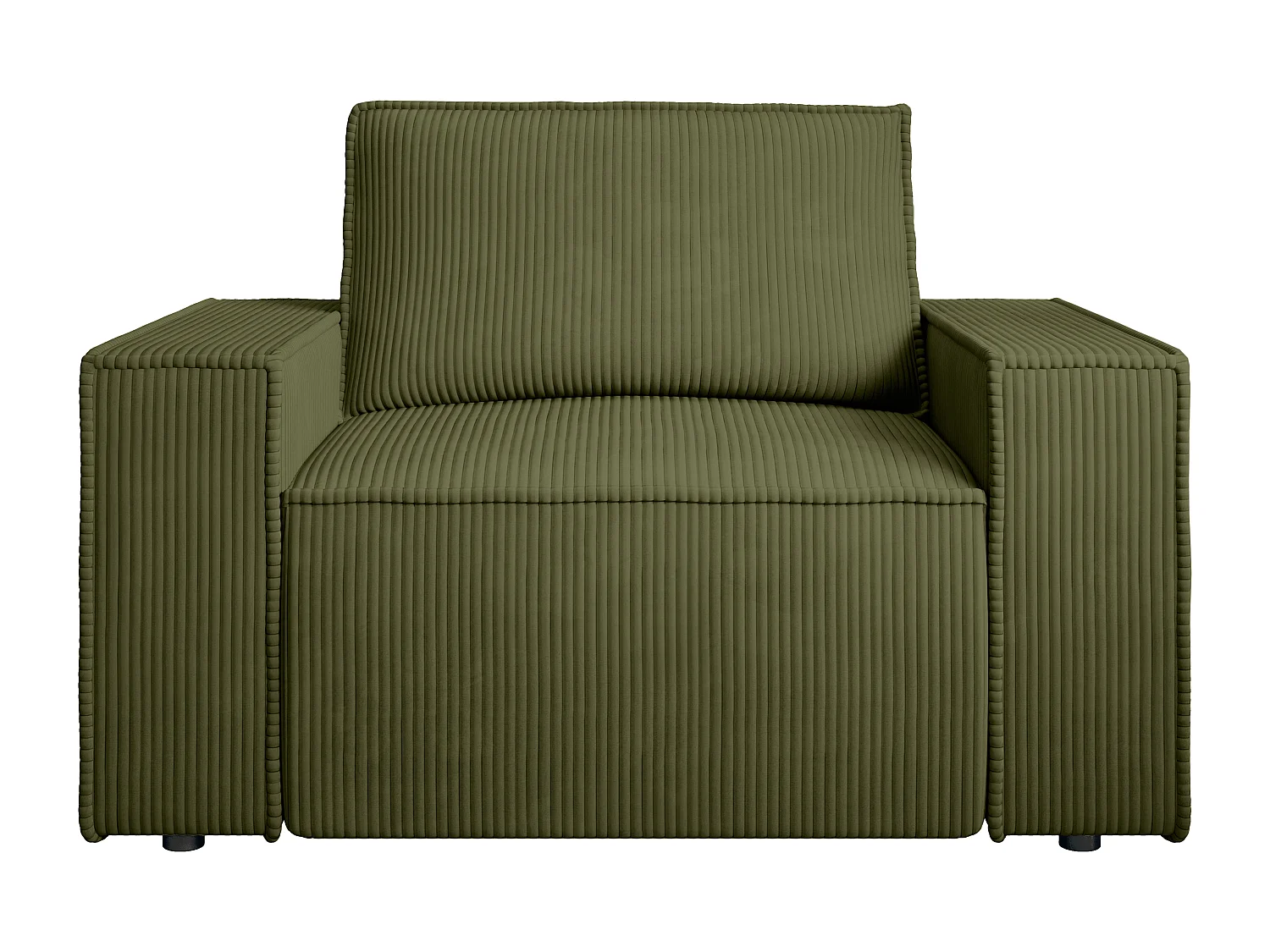 Fauteuil en velours côtelé kaki AMELIA