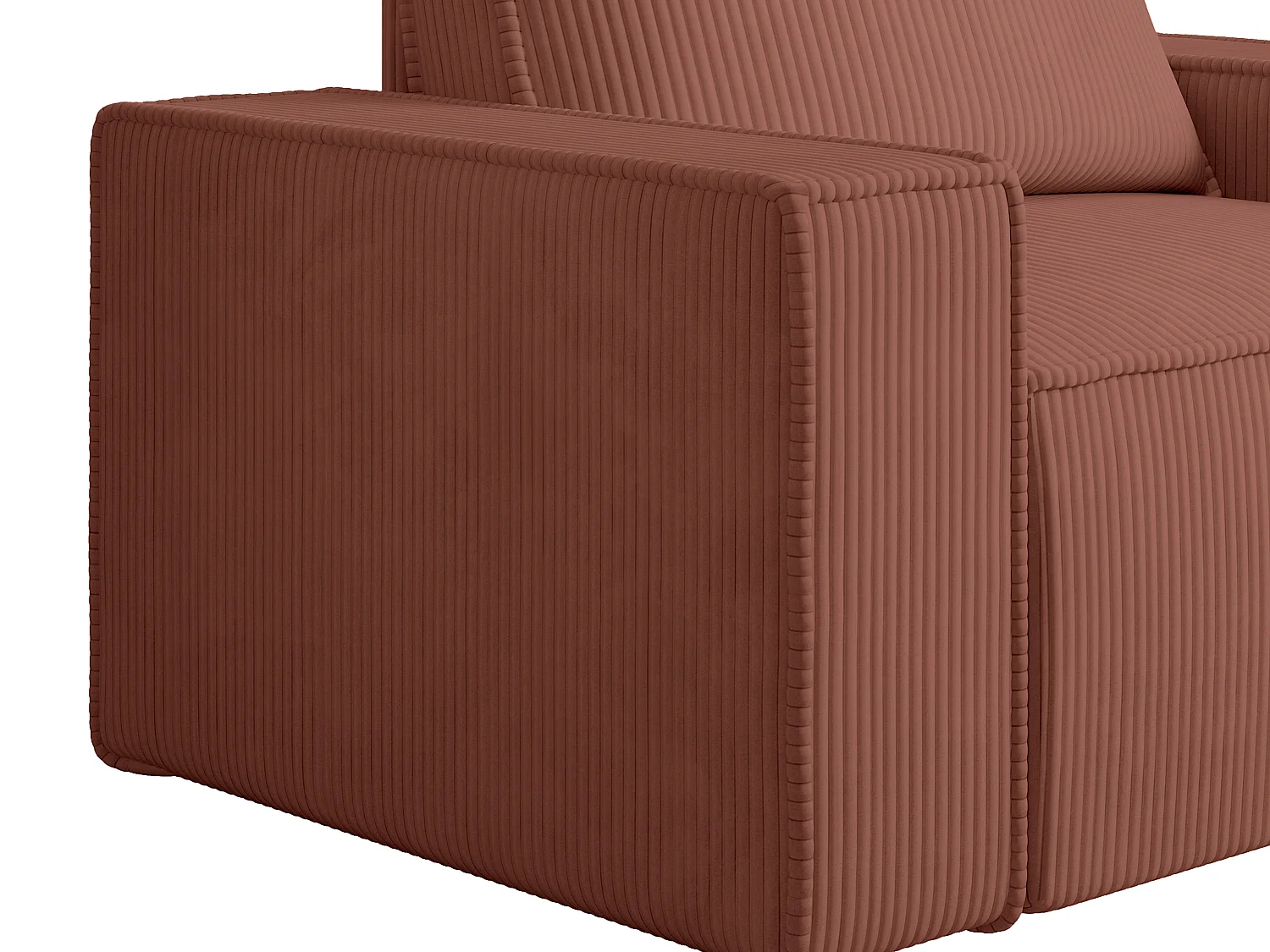 Fauteuil en velours côtelé rose AMELIA