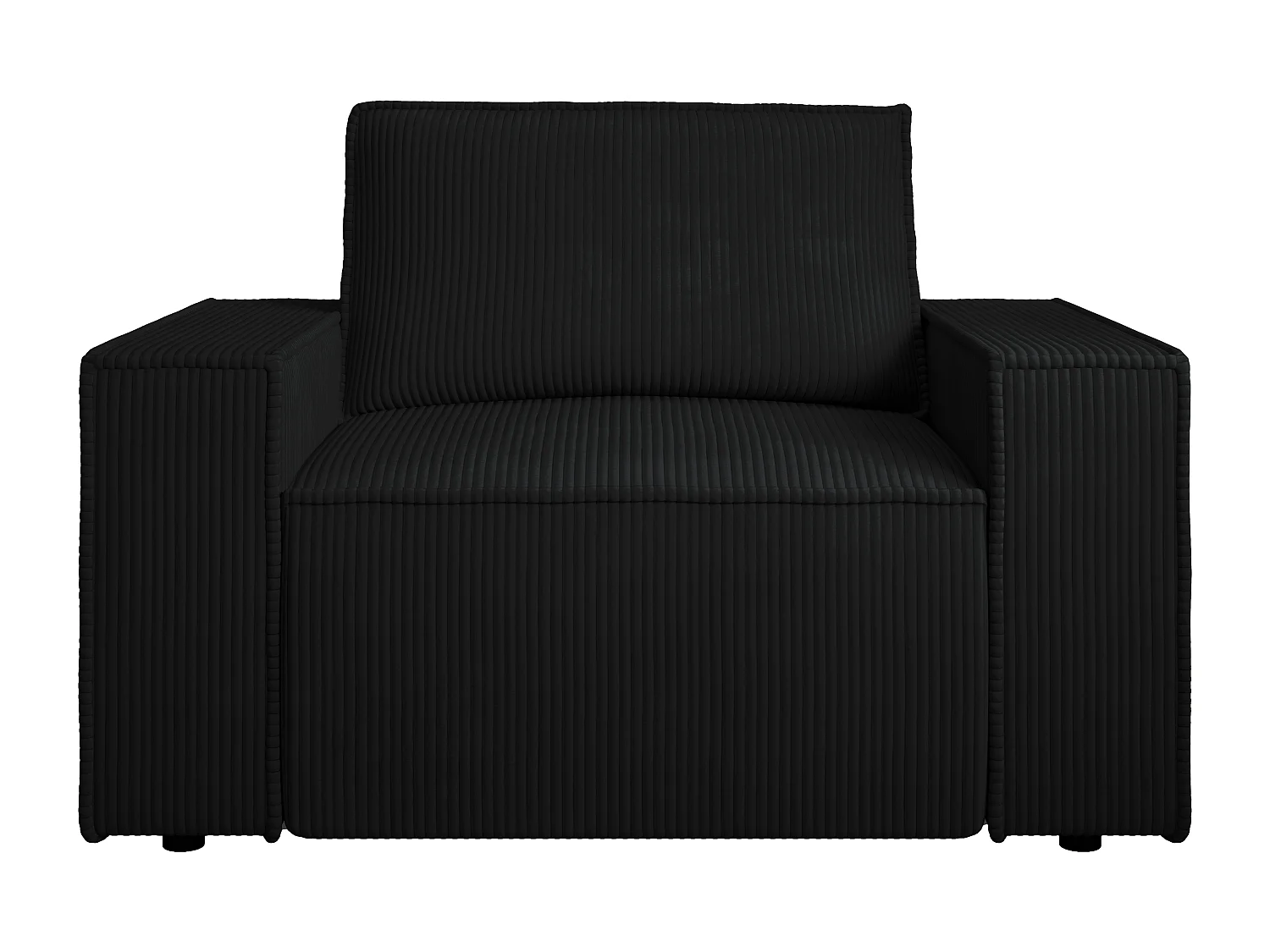 Fauteuil en velours côtelé noir AMELIA