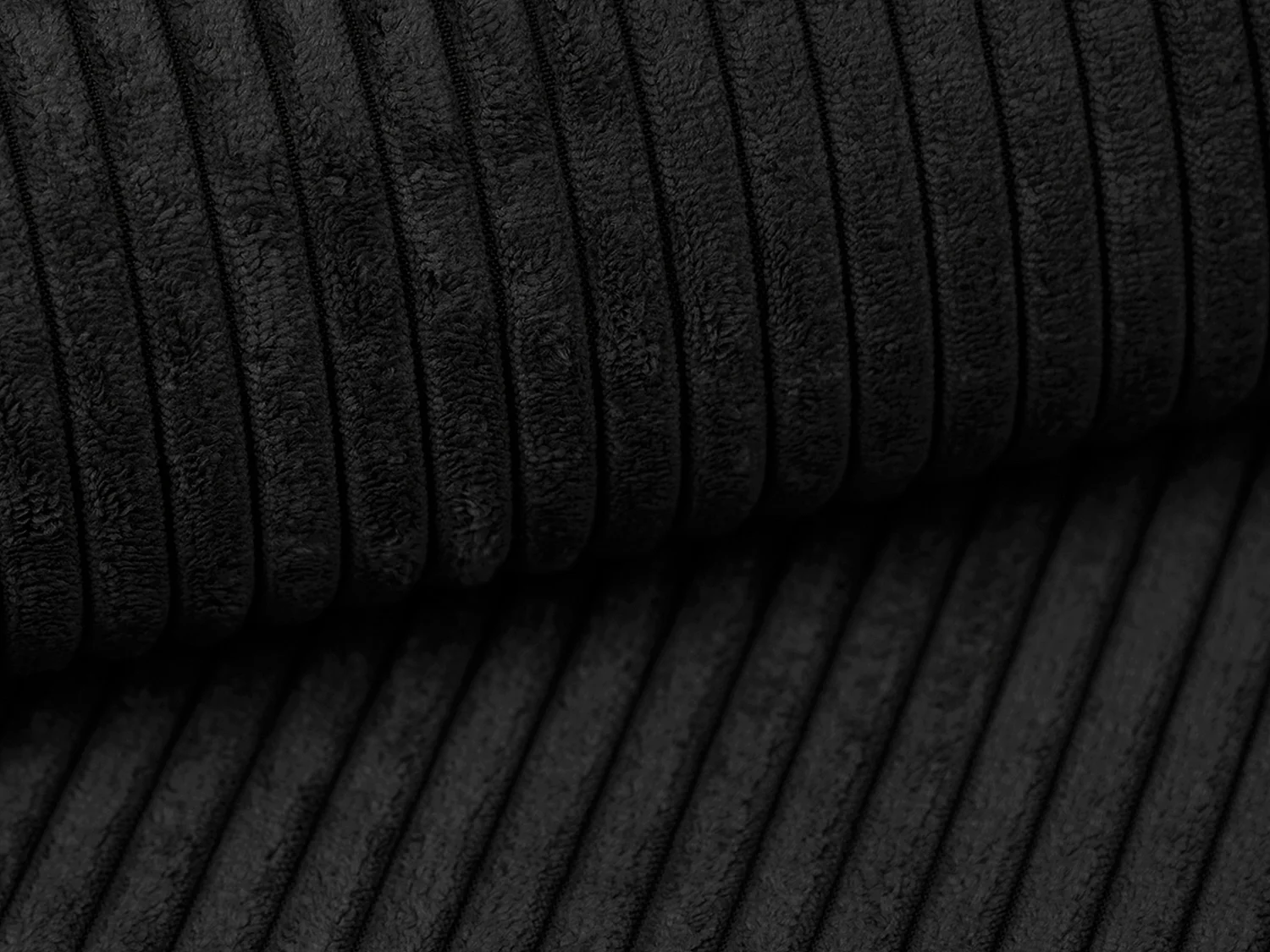 Fauteuil en velours côtelé noir AMELIA