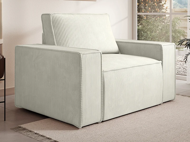 Sessel - Cord - Weiß - AMELIA