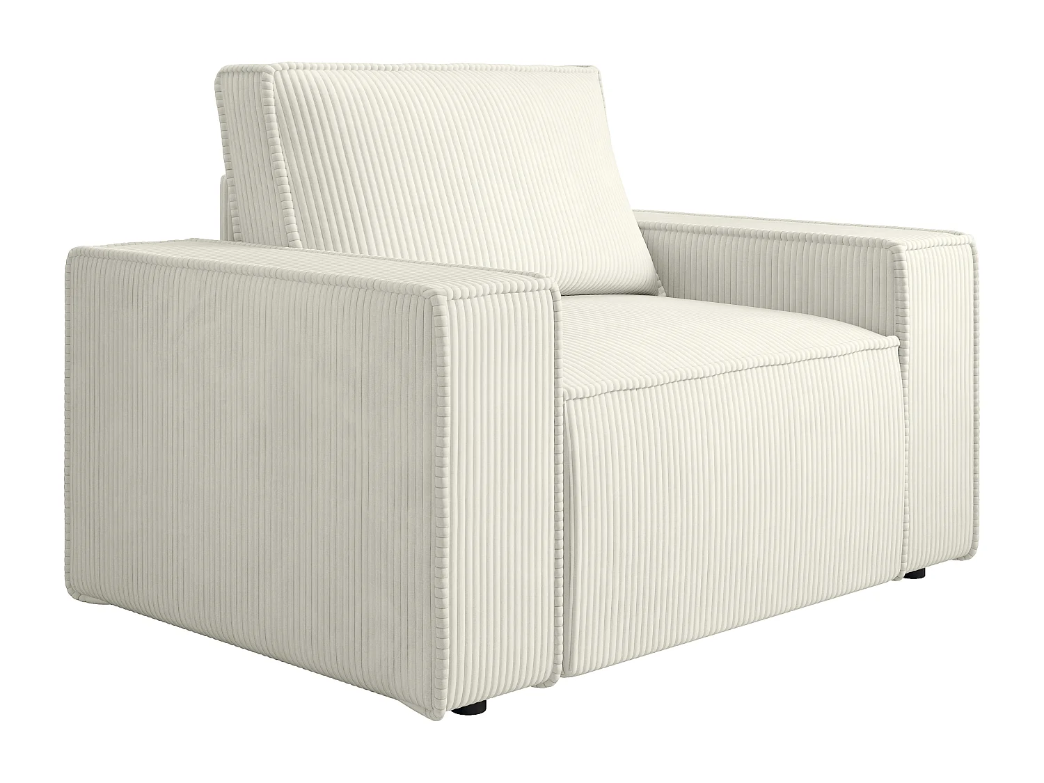 Fotel z białego sztruksu - AMELIA