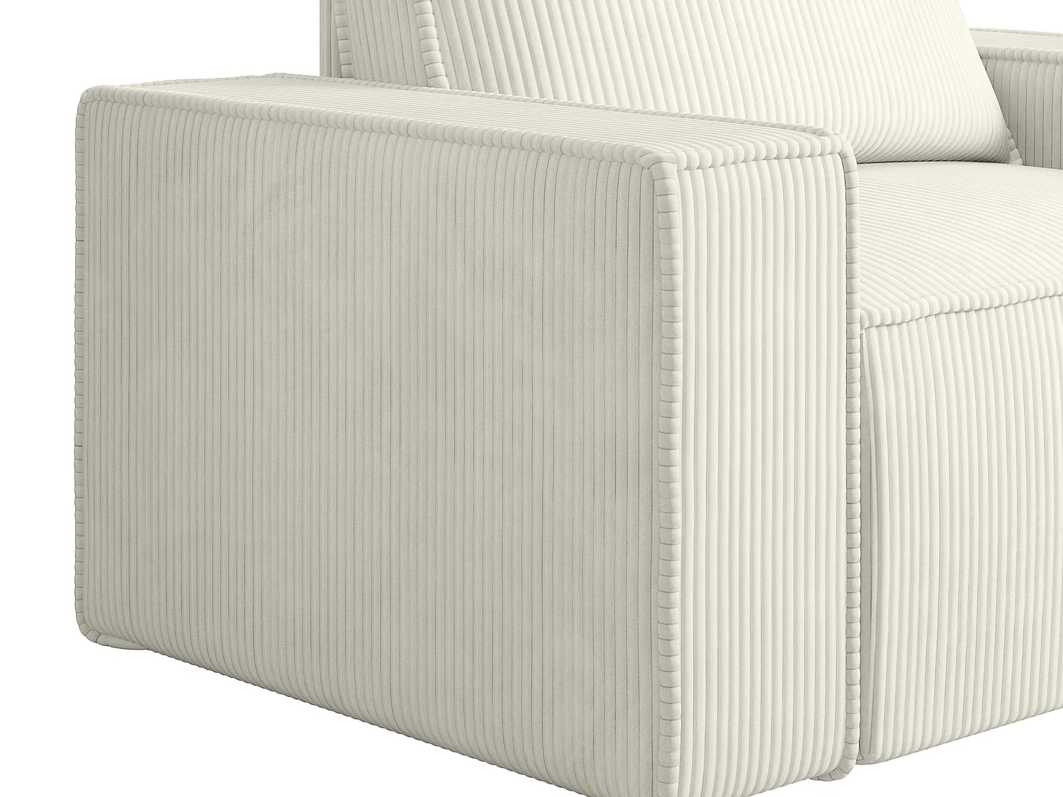 Fauteuil en velours côtelé blanc AMELIA