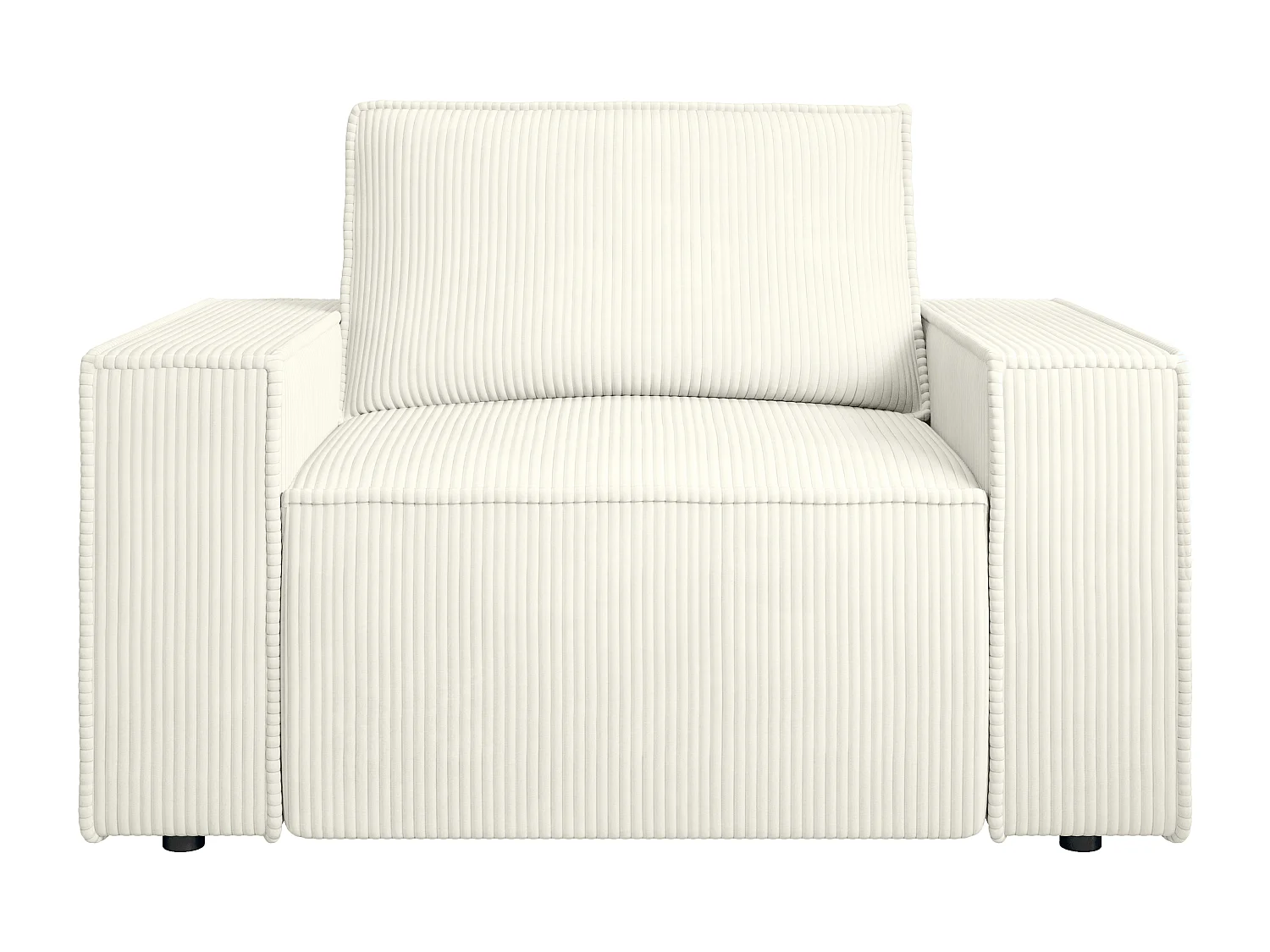 Fauteuil en velours côtelé blanc AMELIA