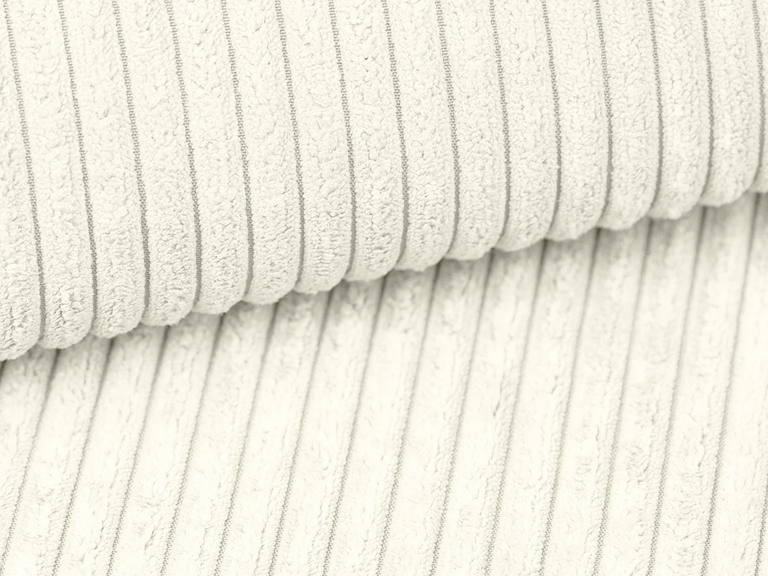 Fauteuil en velours côtelé blanc AMELIA