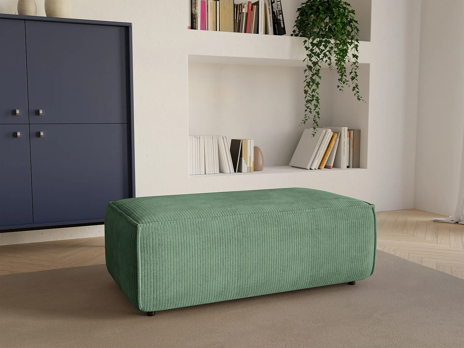 Hocker - Cord - Mandelgrün - AMELIA