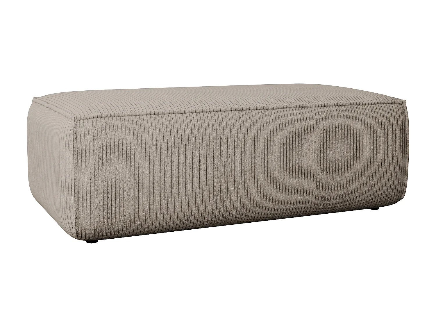 Pouf in Velluto a coste Tortora - AMELIA