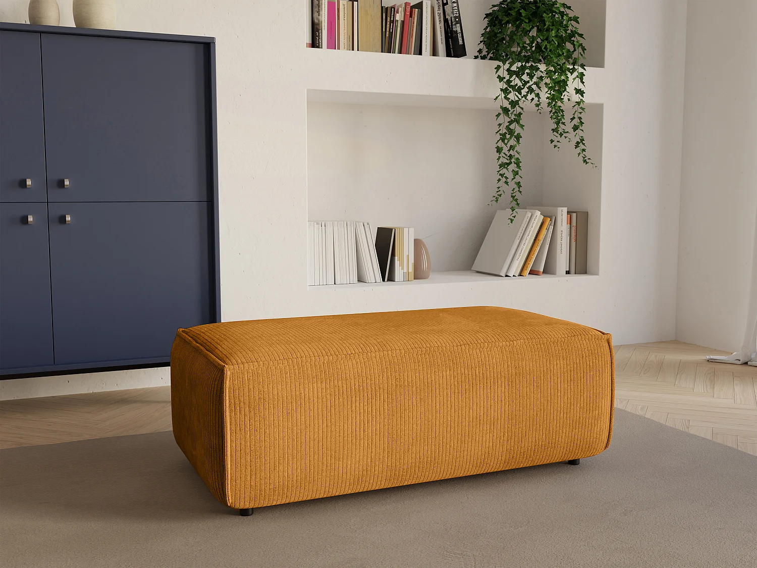 Hocker - Cord - Hellorange - AMELIA