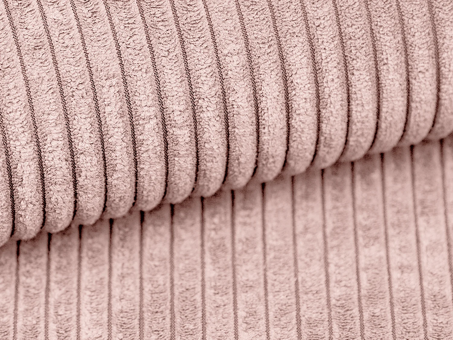 Pouf en velours côtelé rose poudré AMELIA