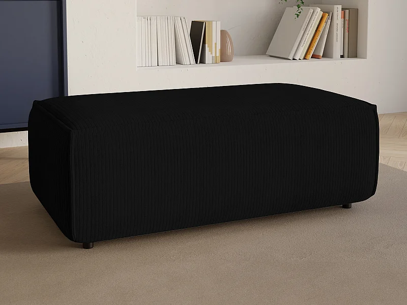 Hocker - Cord - Schwarz - AMELIA