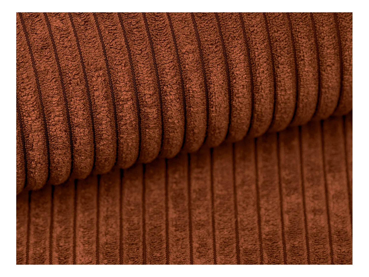 Divano letto angolo a destra in Velluto a coste Terracotta - AMELIA