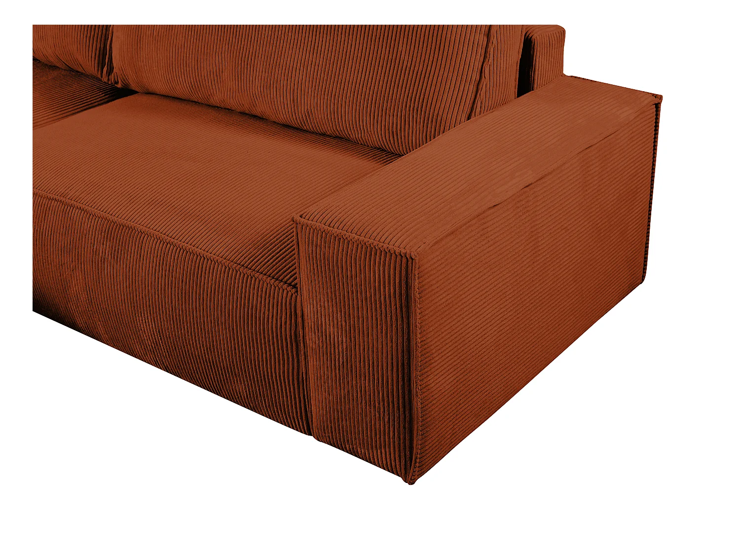 Ecksofa mit Schlaffunktion - Ecke links - Cord - Terracotta - AMELIA