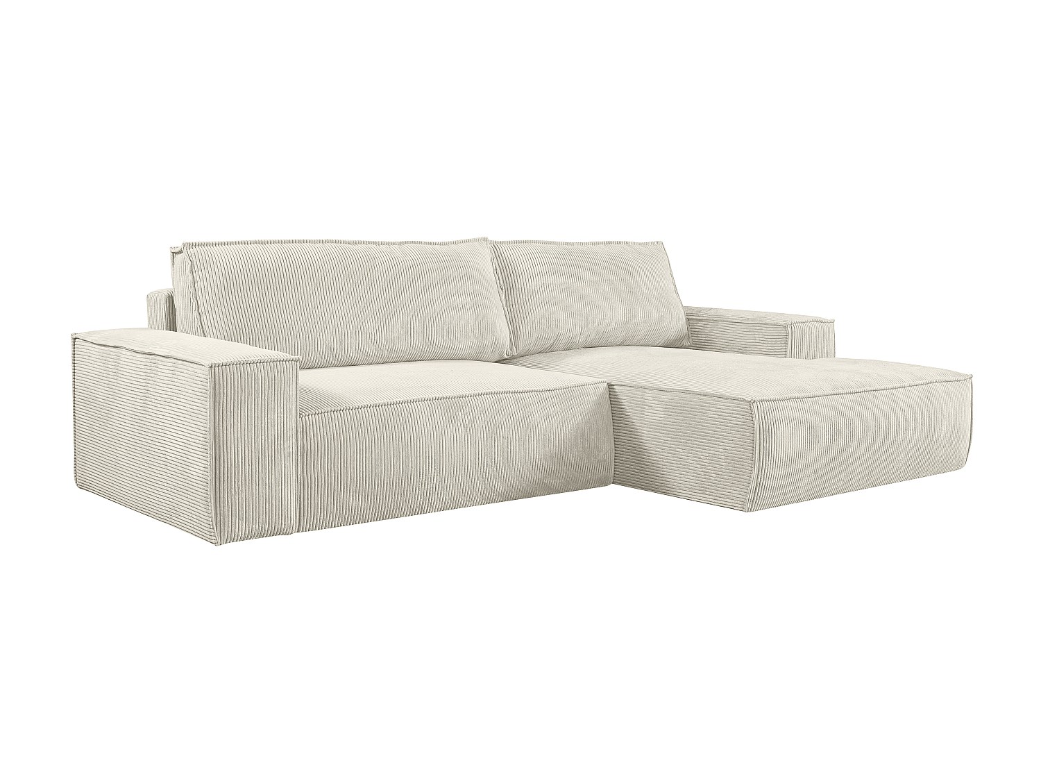 Vente-unique Ecksofa mit Schlaffunktion - Ecke rechts - Cord - Taupe - AMELIA 9625125