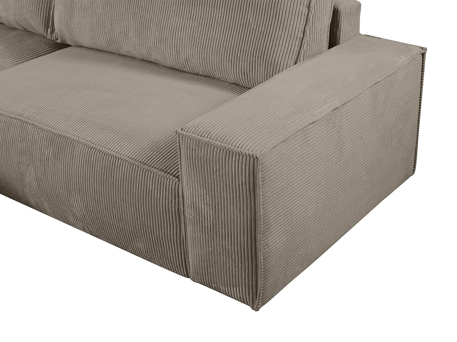 Ecksofa mit Schlaffunktion - Ecke links - Cord - Taupe - AMELIA