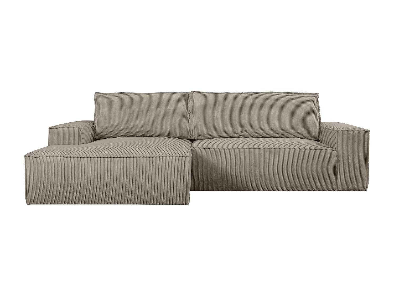 Ecksofa mit Schlaffunktion - Ecke links - Cord - Taupe - AMELIA