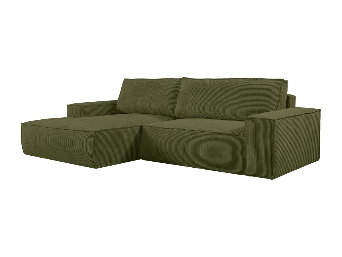 Ecksofa mit Schlaffunktion - Ecke links - Cord - Khaki - AMELIA günstig online kaufen