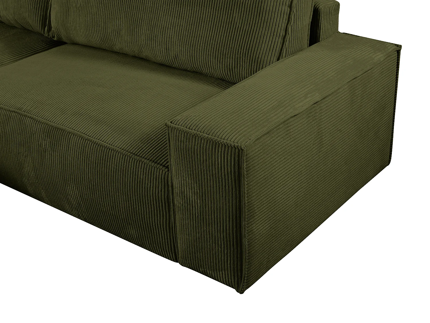 Ecksofa mit Schlaffunktion - Ecke links - Cord - Khaki - AMELIA