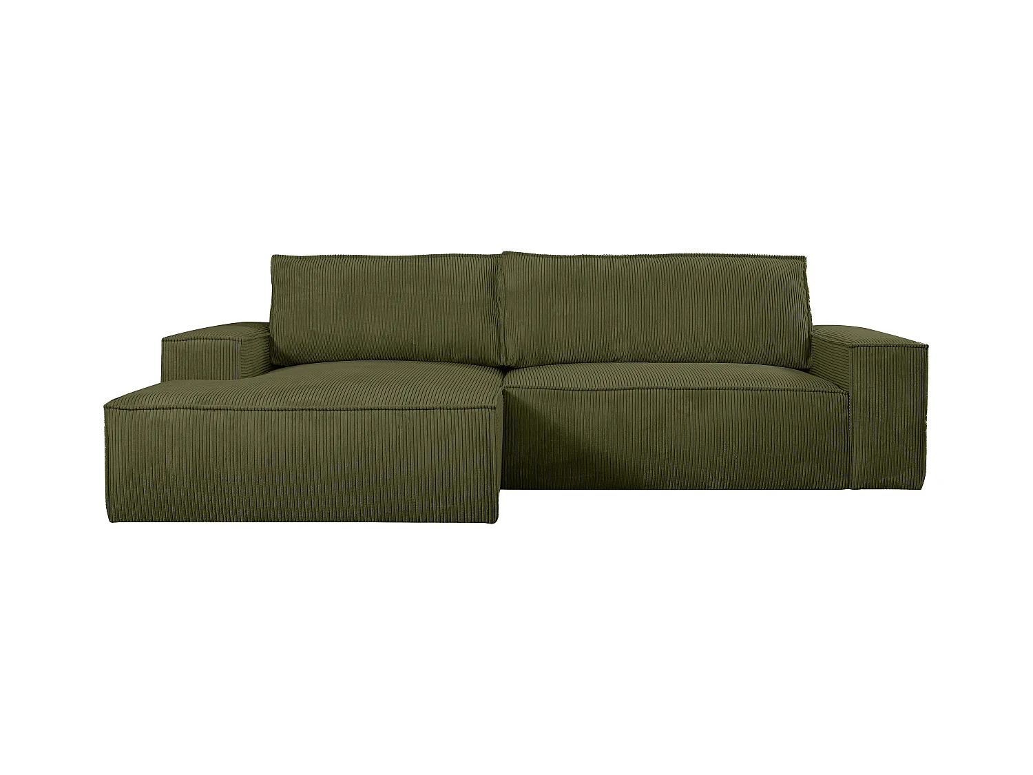 Cama canapé de 90 x 190 cm con cabecero de costuras verticales - Tela - caqui - SARAH