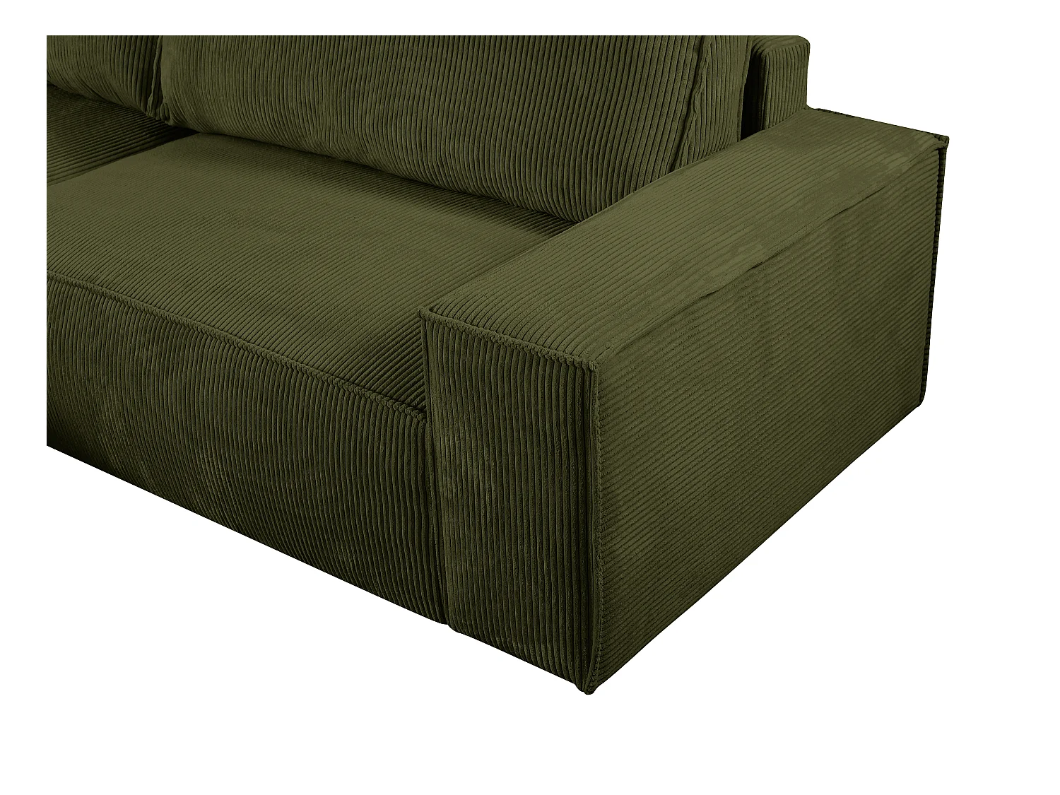 Cama canapé de 90 x 190 cm con cabecero de costuras verticales - Tela - caqui - SARAH