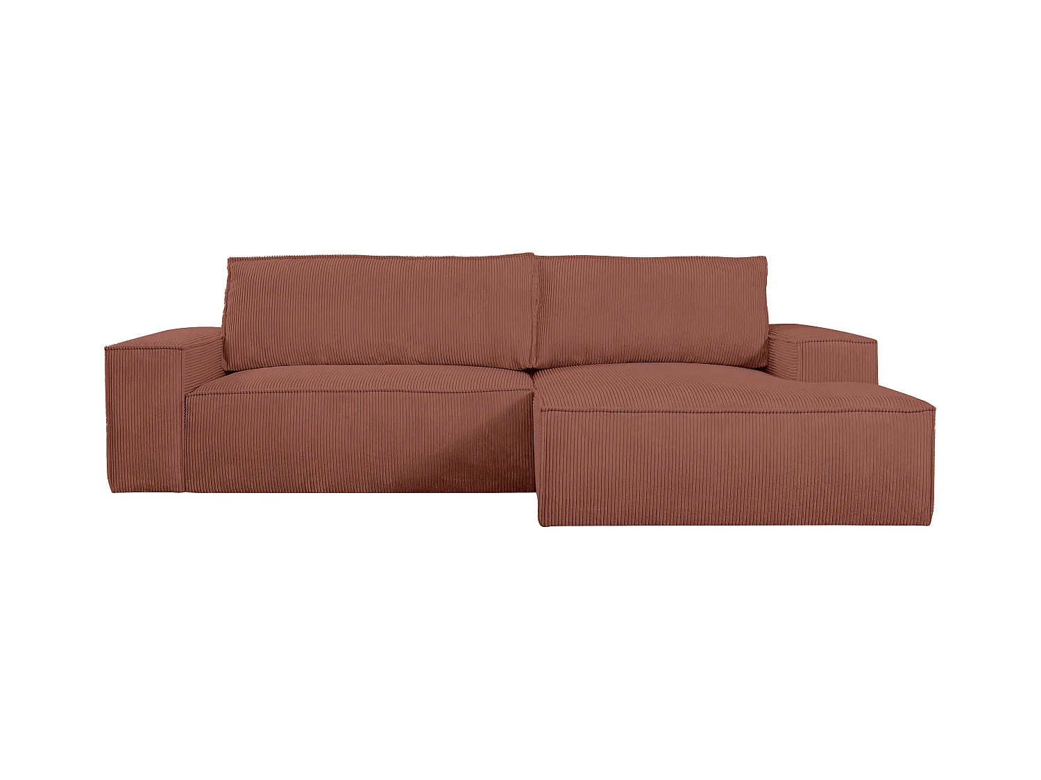 Ecksofa mit Schlaffunktion - Ecke rechts - Cord - Rosa - AMELIA
