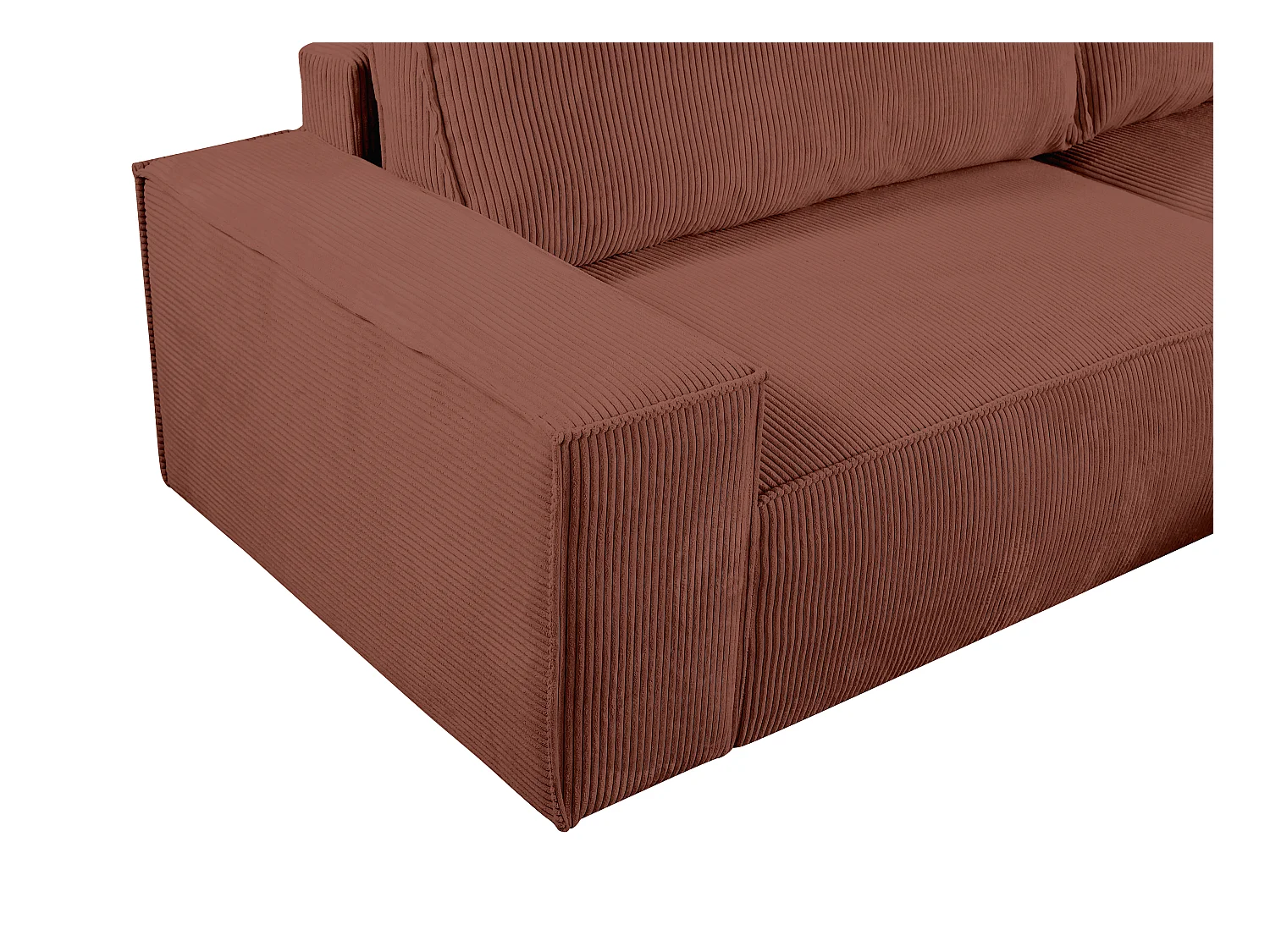 Ecksofa mit Schlaffunktion - Ecke rechts - Cord - Rosa - AMELIA