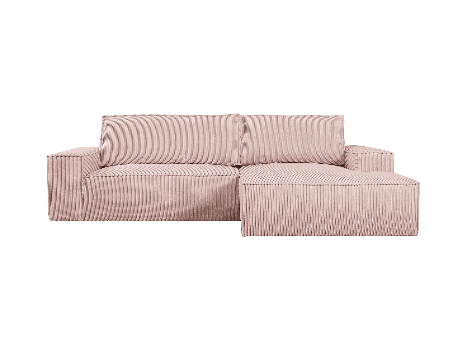 Sofá rinconera derecha de pana rosa empolvado AMELIA